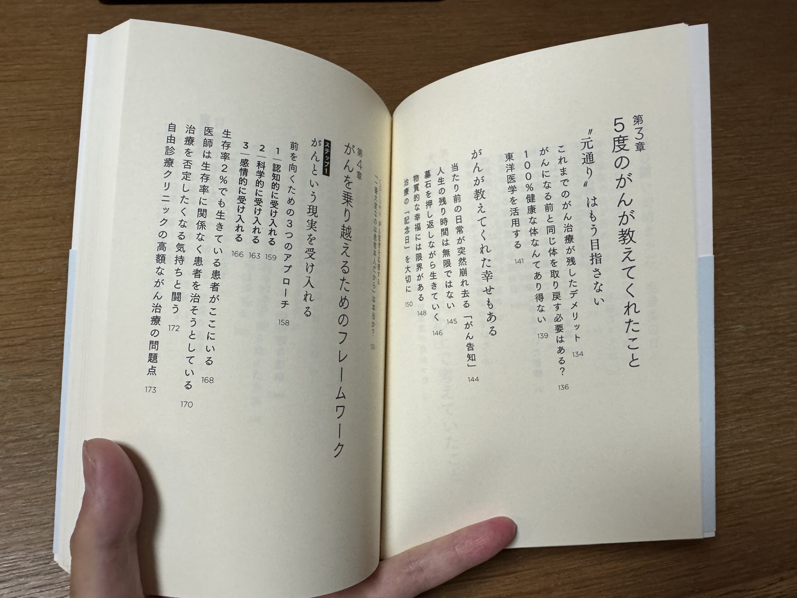 「5度のがんを生き延びる技術　がん闘病はメンタルが9割」目次